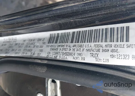 2017 Ram 1500 Night 4X4 6'4 Box from USA, damaged, VIN 1C6RR7UT6HS620014